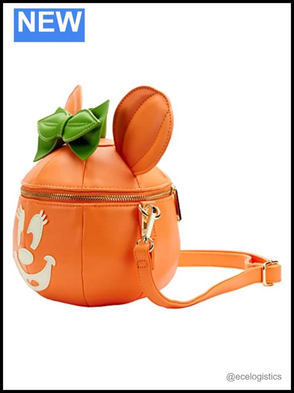 Loungefly Minnie Mouse Glow in the Dark Pumpkin Crossbody Bag Faux Leather